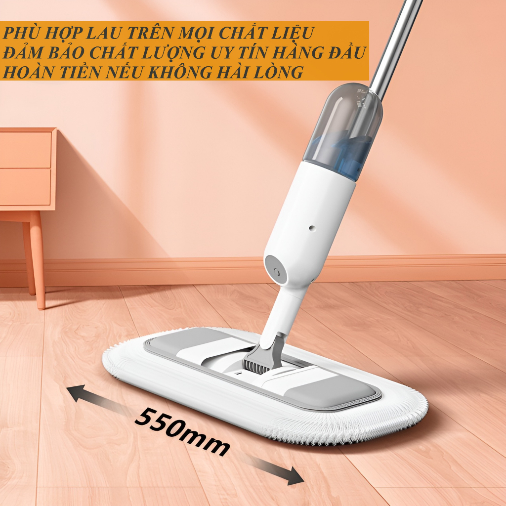 Cây lau nhà phun sương bản cỡ lớn 55CM lau sạch mọi ngóc ngách mẫu mới 2023