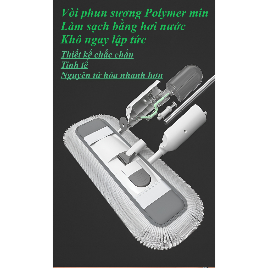 Cây lau nhà phun sương bản cỡ lớn 55CM lau sạch mọi ngóc ngách mẫu mới 2023