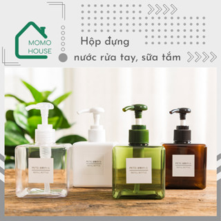 Chai Đựng Dầu Gội Sữa Tắm Hình Khối Vuông MOMOHOUSE Lọ Đựng Nước Rửa Tay Phòng Tắm Homestay Hotel