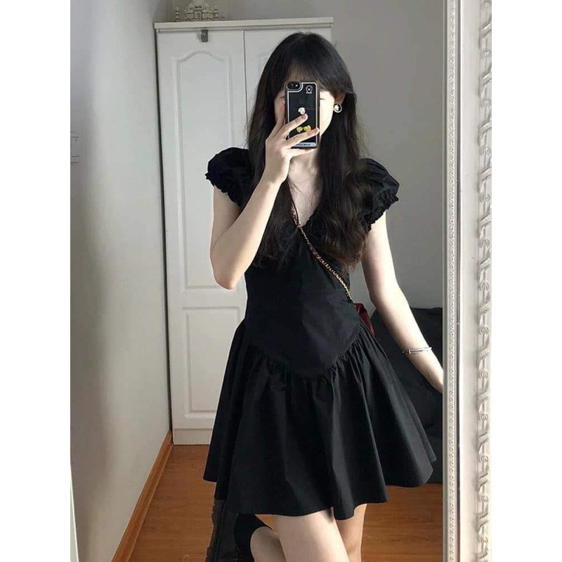 Váy xinh dáng ngắn, xếp ly