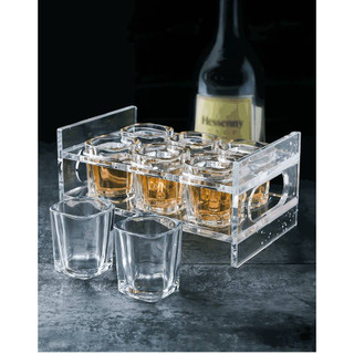 Khay đựng full shot 6 ly kệ mica đựng ly rượu trong suốt full shot