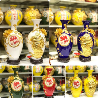 Bình hút tài lộc, lọ hoa hút lộc bảo bình chữ phúc - chữ lộc - Thuận buồm xuôi gió - Vinh hoa phú quý