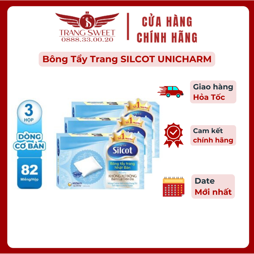 Bông Tẩy Trang SILCOT UNICHARM (82 Miếng - Xanh Ngọc)