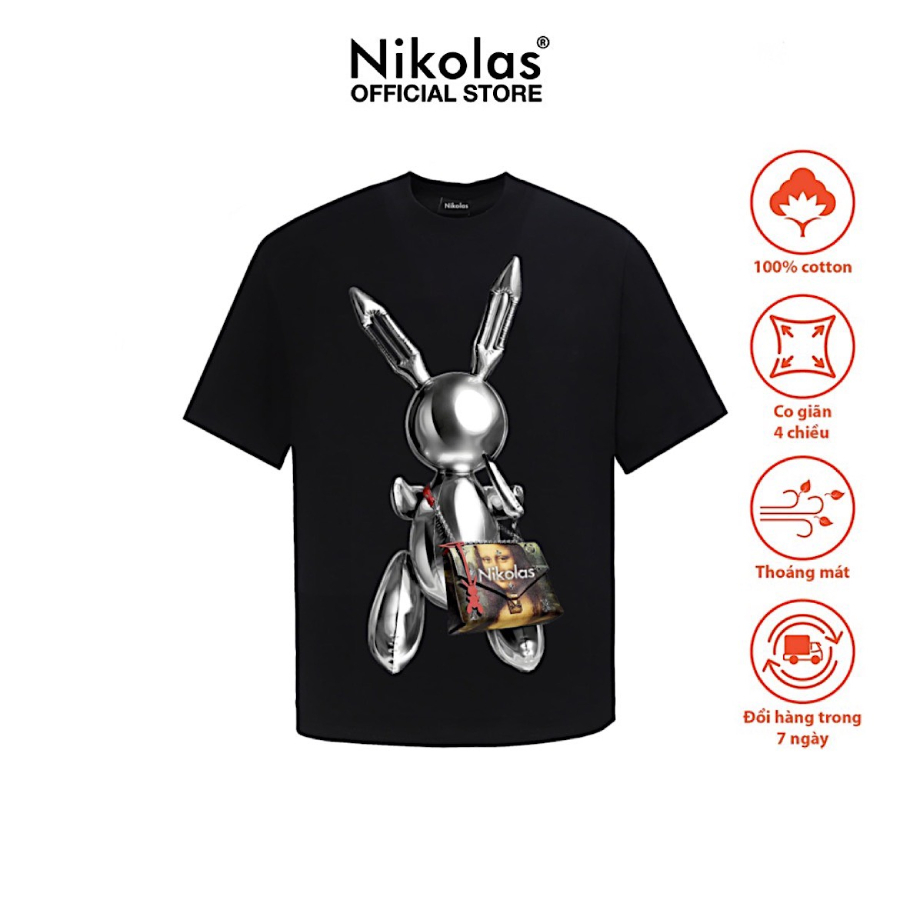 Áo thun Unisex Nikolas 100% Cotton BALLON RABBIT TEE