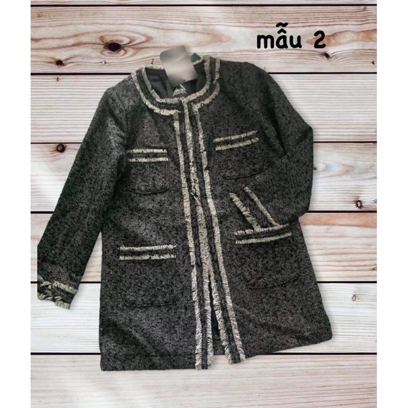 Áo khoác dạ tweed xuất dư xuất Hàn