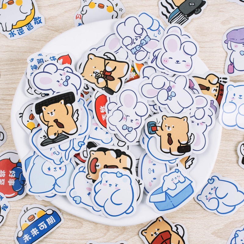 Hộp 40 hình dán sticker hoạ tiết hoạt hình Tiệm Ốc Sột