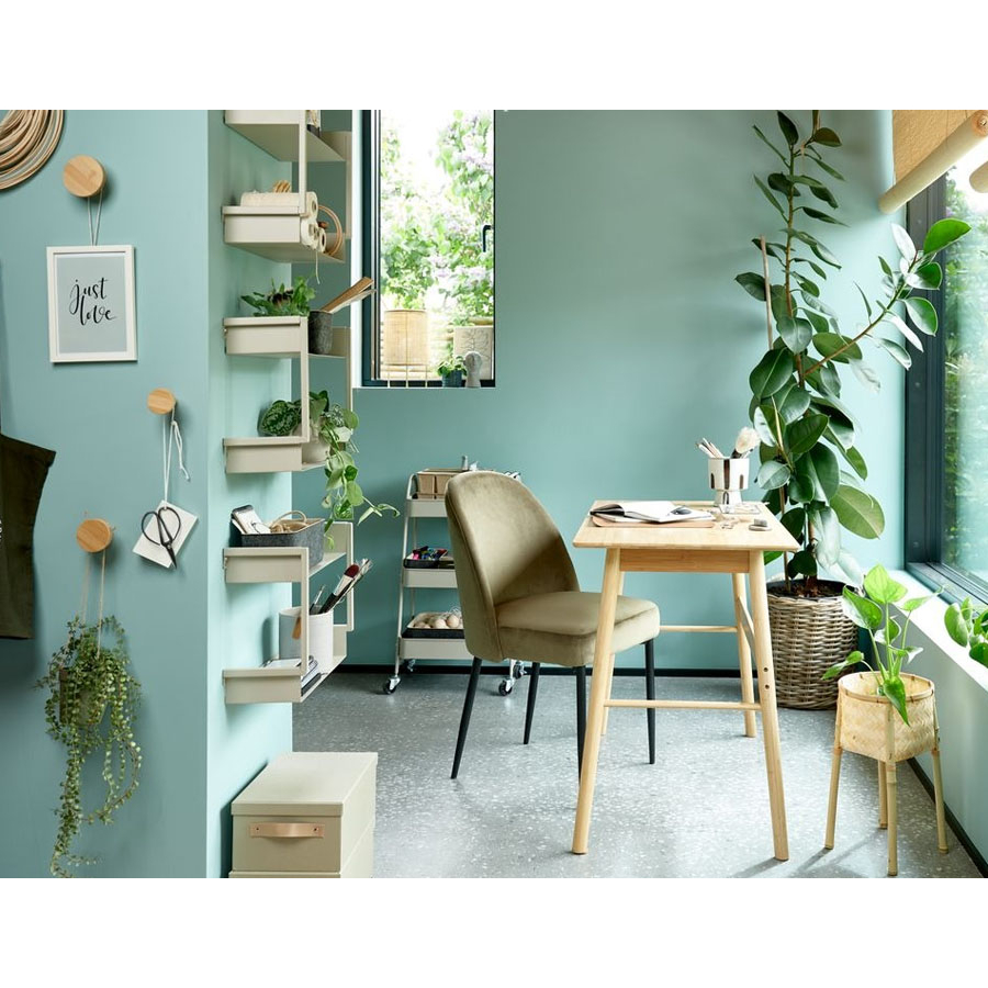 Ghế bàn ăn | JYSK Vasby | kim loại/vải polyester | xanh lá/đen | R50xS59xC87cm