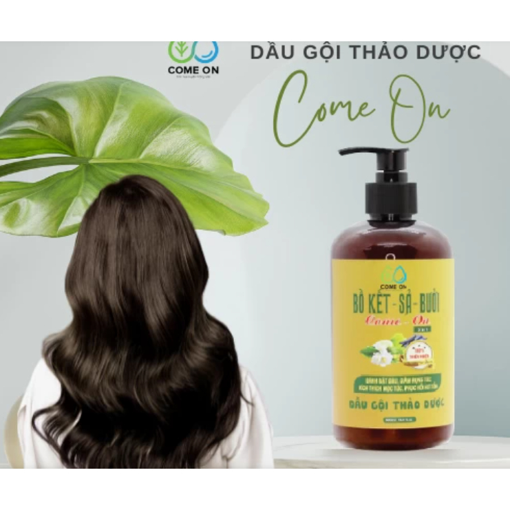 Dầu gội thảo dược bồ kết, sả, bưởi, dưỡng tóc sạch gàu, giảm rụng tóc, lành tính thiên nhiên 500ml