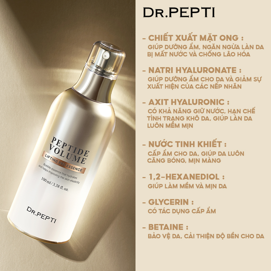 Tinh Chất Chống Lão Hóa Chuyên Sâu, Làm Mờ Vết Nhăn DR.PEPTI Peptide Volume Lifting Pro Essence 30ml/100ml