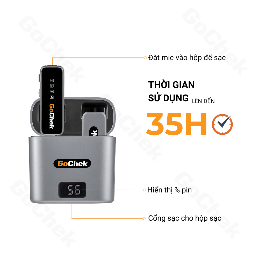 Mic thu âm không dây Gocheck phiên bản ULTRA cao cấp, âm thanh lọc giống giọng thật, có 2 loại chân Type-C & Lighning | BigBuy360 - bigbuy360.vn