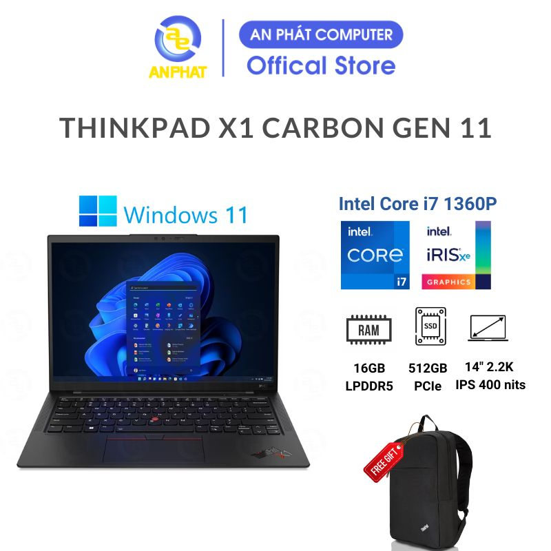 Máy tính xách tay Lenovo ThinkPad X1 Carbon Gen 11 (Core i7 1360P & 14"  2.2K)