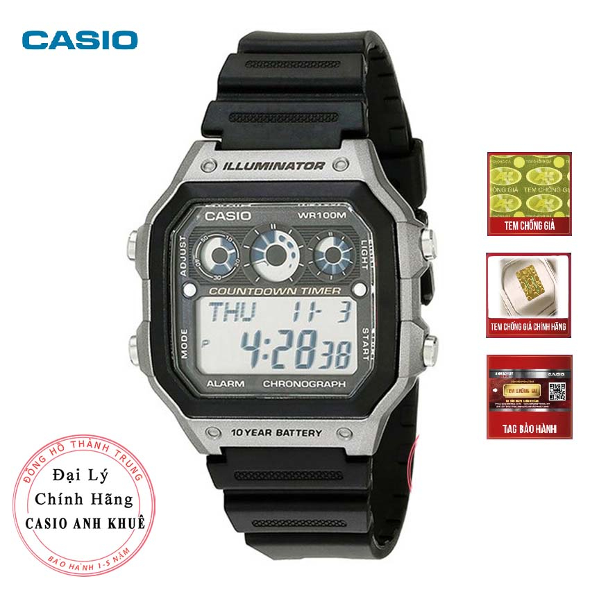 Đồng hồ Nam Casio WorldTime AE-1300WH-8AVDF dây nhựa