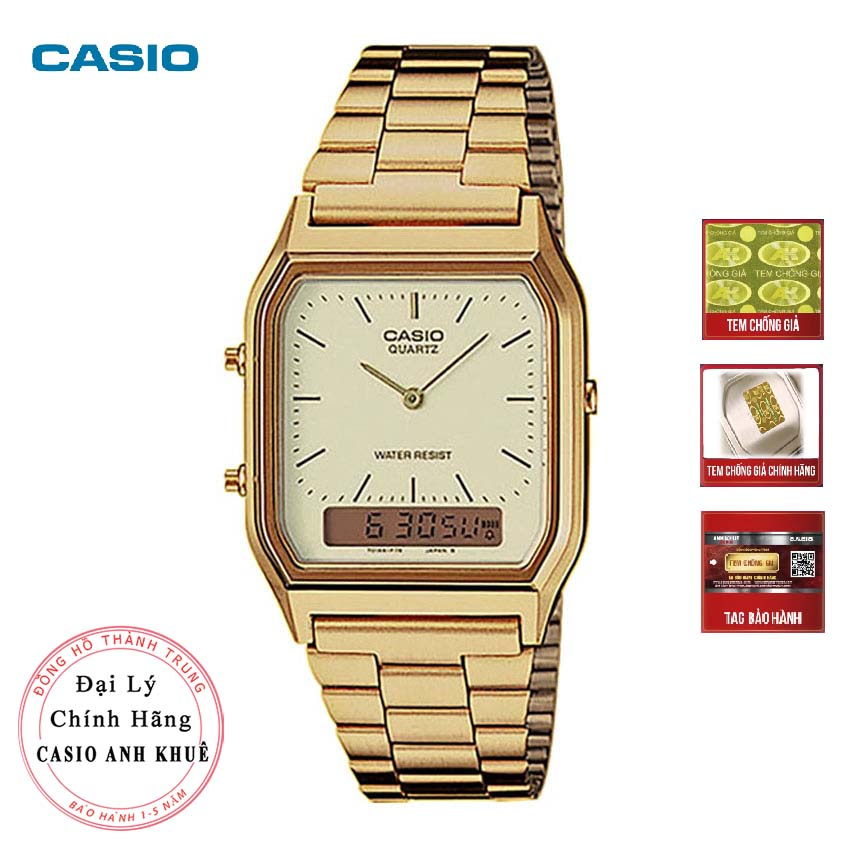 Đồng hồ Unisex Casio Vintage AQ-230GA-9DMQ dây kim loại