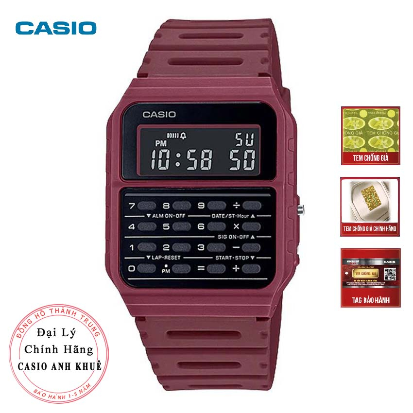Đồng hồ nam điện tử Casio CA-53WF-4BDF có máy tính dây nhựa