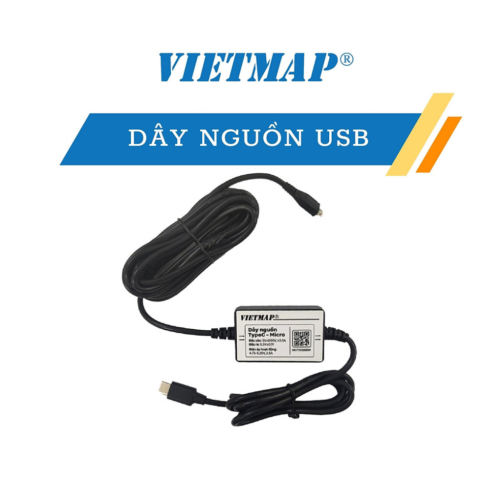 Cable USB dây nguồn chân MicroUSB dùng cho Vietmap KC01, TS-2K