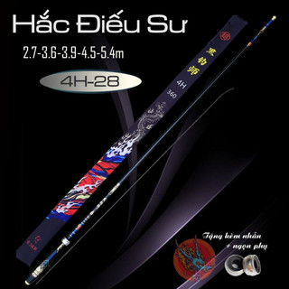 Cần câu tay Hắc Điếu Sư 4H chuyên gẩy rô, diếc tặng kèm nhẫn và ngọn phụ