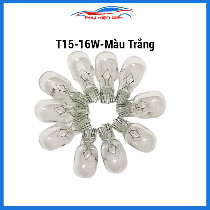 Bóng Đèn Halogen T15 điện áp 12V công suất 16W/21W chân cắm ánh sáng trắng