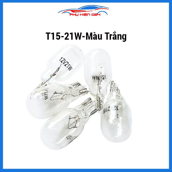 Bóng Đèn Halogen T15 điện áp 12V công suất 16W/21W chân cắm ánh sáng trắng