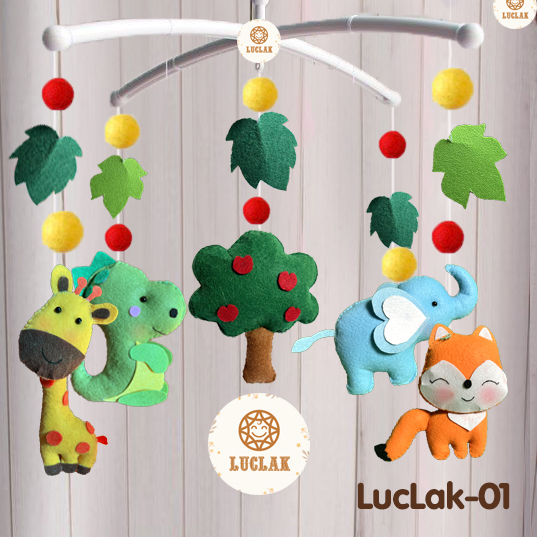 Đồ chơi treo nôi cũi cho bé Luclak nhiều màu rực rỡ giúp tăng kích thích thị giác