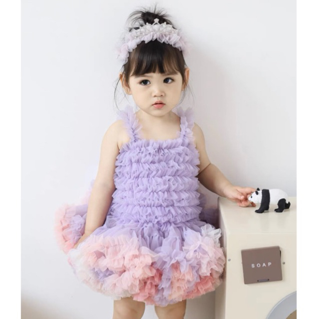 Váy Tutu Liền Thân Sắc Màu Bé Gái