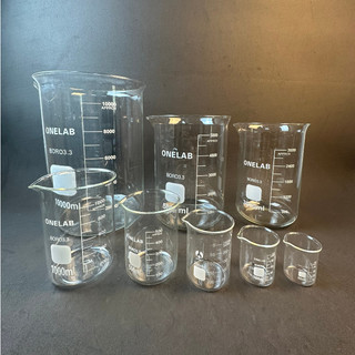 Cốc thủy tinh thí nghiệm onelab chịu nhiệt có vạch 2000ml, 3000ml