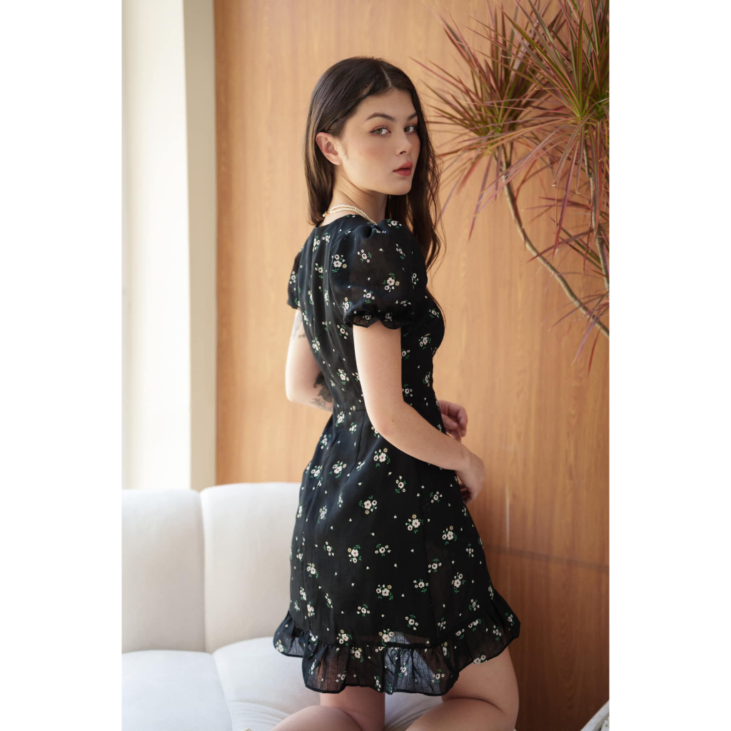 Ceci Cela - Đầm Vạt Bèo Chéo Hoa Nhí Floral 0423