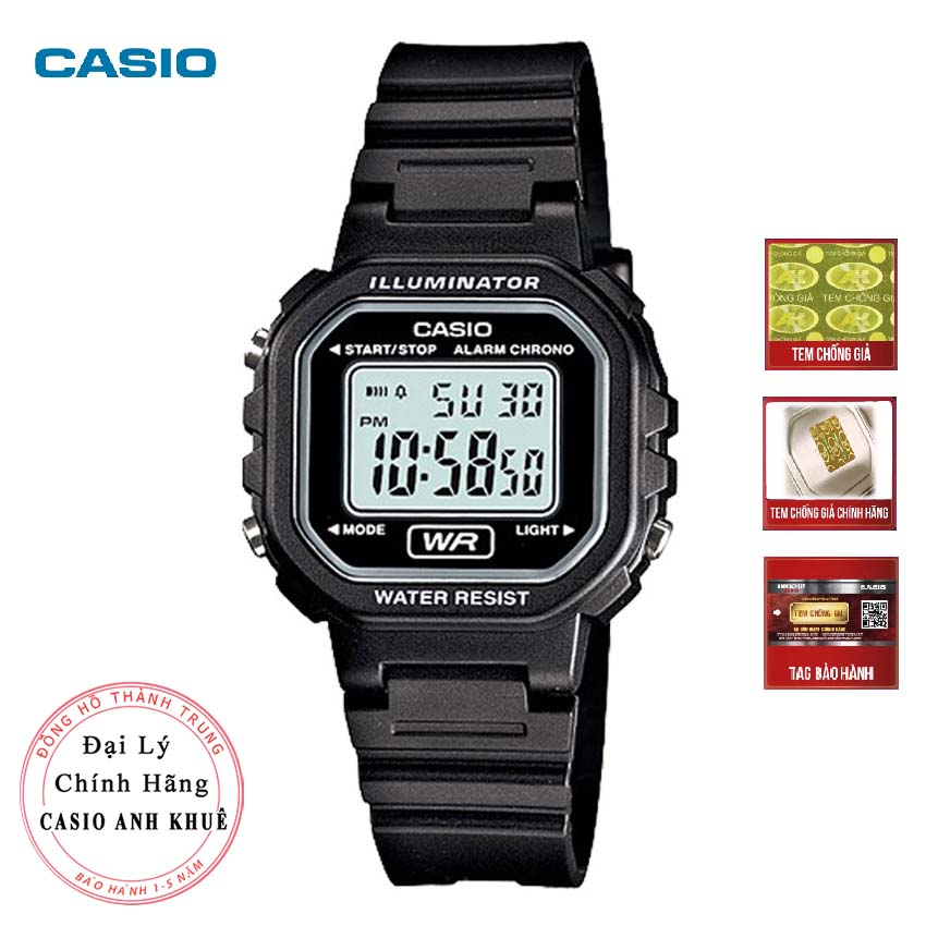 Đồng hồ điện tử nữ Casio LA-20WH-1ADF dây nhựa cỡ nhỏ
