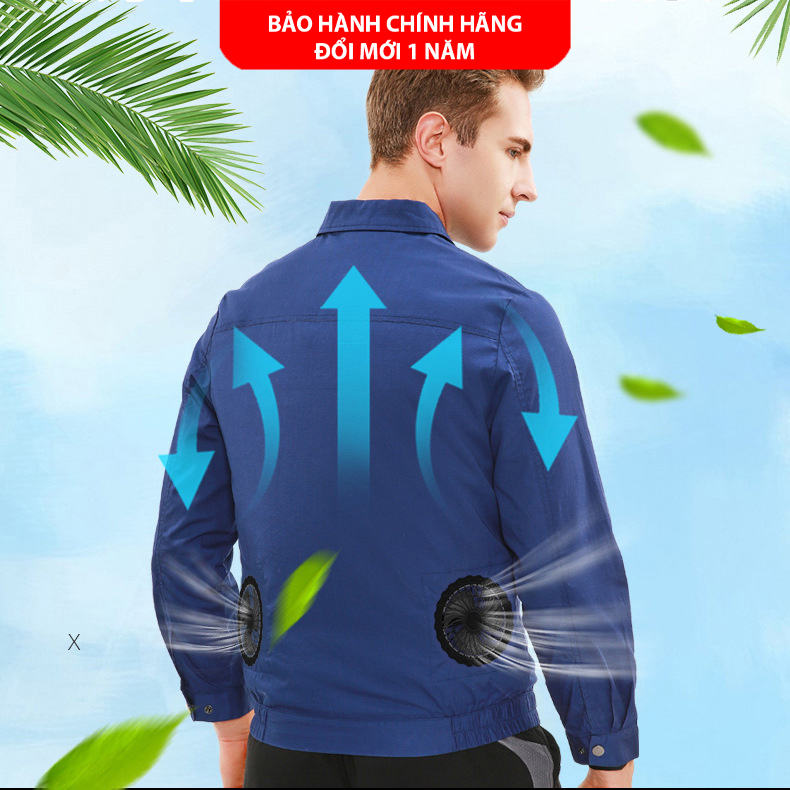 Áo Điều Hòa DAIZO Nhật Bản Chính Hãng Pin 30.000mAh Chạy 10 - 17 Tiếng, Áo 2 Lớp Vải và Lót Lưới,Tặng 2 Túi Đá Khô