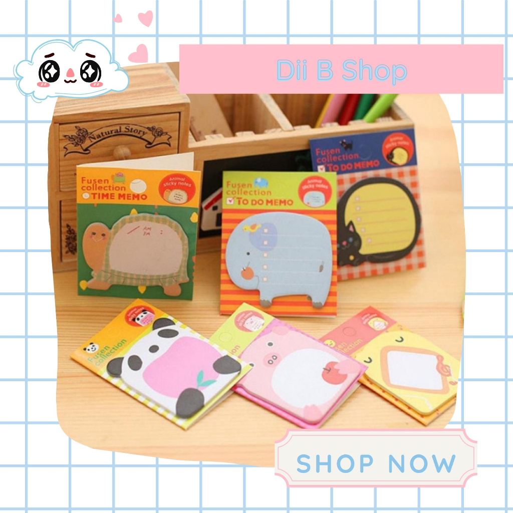 Giấy Note, Giấy Ghi Chú, Giấy Ghi Nhớ Hình Thú Dễ Thương Tiện Lợi