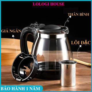 Bình pha trà cafe có lõi lọc inox dung tích 1400ml thủy tinh chịu nhiệt cao cấp