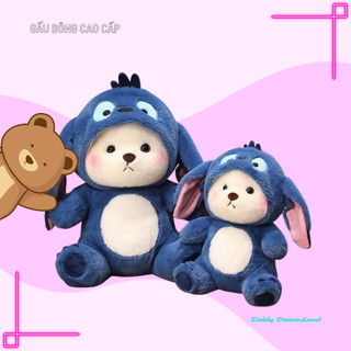 Gấu bông lena mặc áo stitch, gấu bông biến hình teddy dream land