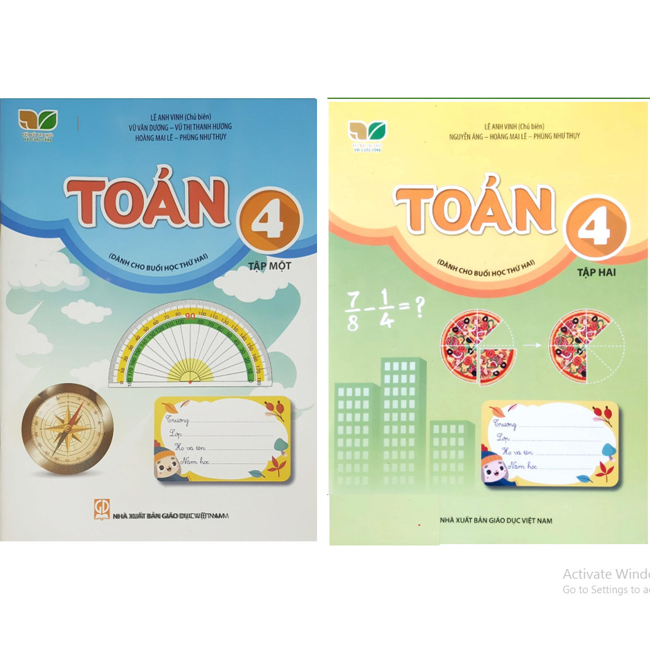 Combo bộ 4q Toán,Tiếng việt 4 buổi 2 kết nối tri thức kèm bút chì cis 10k