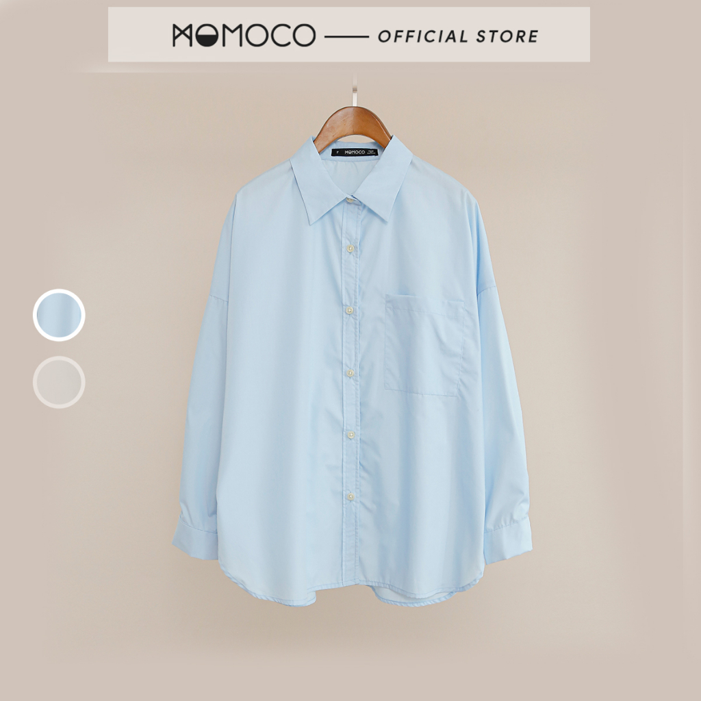 Áo Sơ Mi Dài Tay Loose Shirt MOMOCO Chất Liệu Đứng Phom Ít Nhăn Thanh Lịch Phù Hợp Mọi Hoàn Cảnh M3144