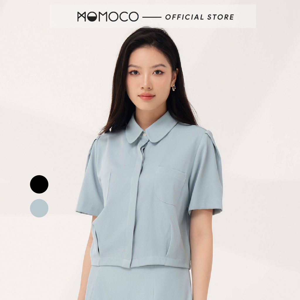 Áo Sơ Mi Nữ Croptop MOMOCO Thiết Kế Cổ Sen Tay Bồng Chất Liệu Cao Cấp Kiểu Dáng Trẻ Trung M3072