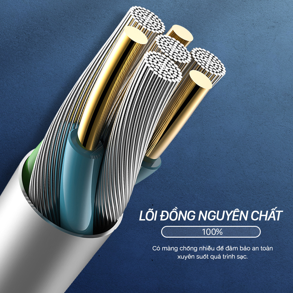 Dây sạc điện thoại cao cấp sạc nhanh 5A bọc nhựa TPE dẻo chui Micro Type C chính hãng cáp sạc TS029