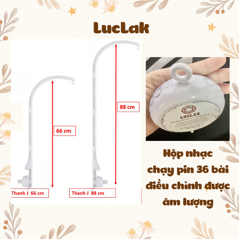 Đồ chơi treo nôi cũi cho bé Luclak nhiều màu rực rỡ giúp tăng kích thích thị giác