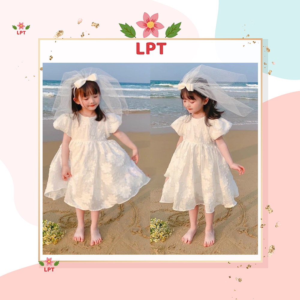 ⭐VÁY TRẮNG BỒNG CHO BÉ GÁI KIỂU NƠ LƯNG⭐