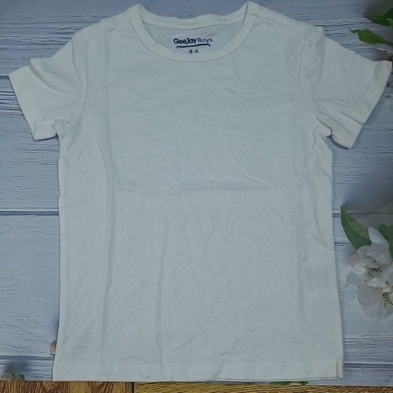 Áo cộc tay bé trai cotton vnxk màu trắng