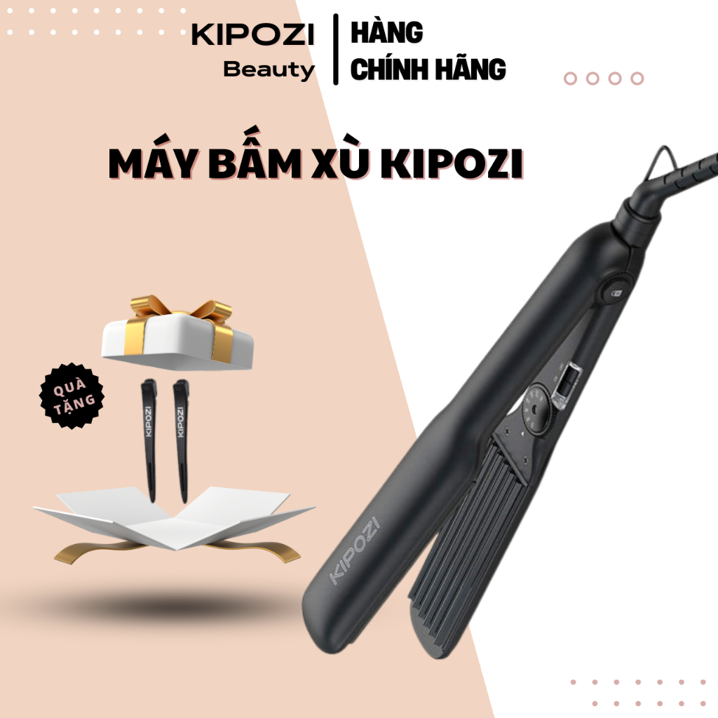 Máy bấm xù dập phồng tóc Kipozi 240 cao cấp tạo nếp làm phồng tóc TẶNG 2 kẹp tóc không gây hư tổn tóc