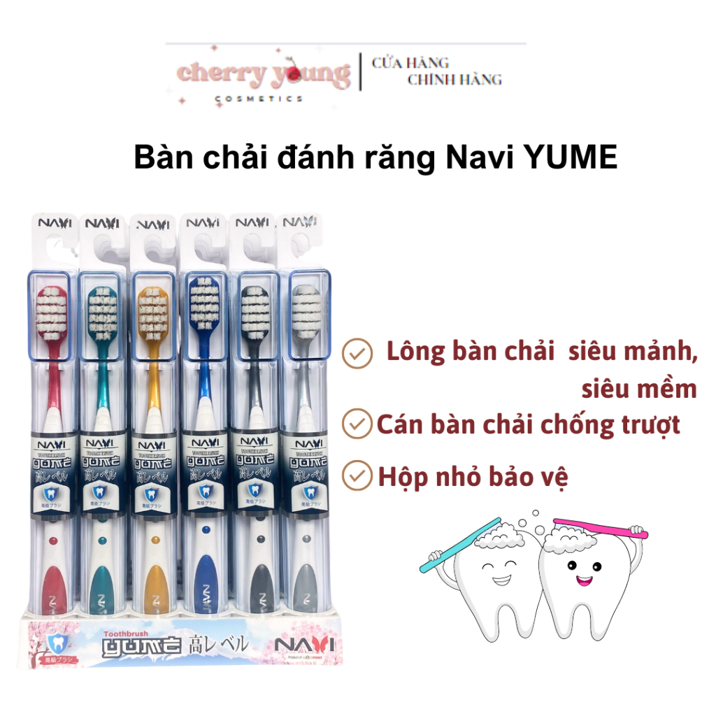 Bàn chải đánh răng cao cấp, lông siêu mềm Navi YUME