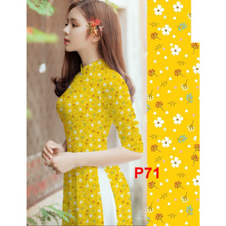 Áo dài hoa nhí in 3D cao cấp_Mã P71