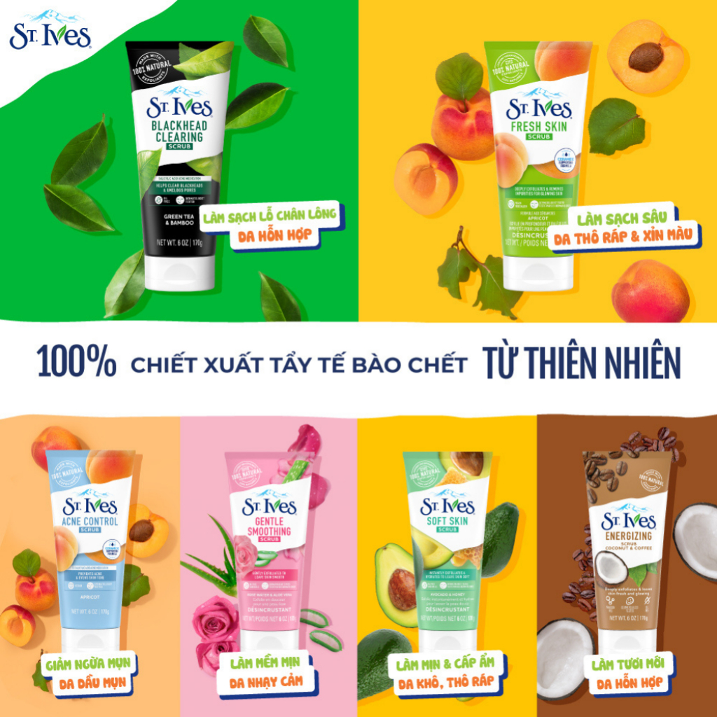 Sữa Rửa Mặt Tẩy Tế Bào Chết Dừa & Cafe St.Ives 170g