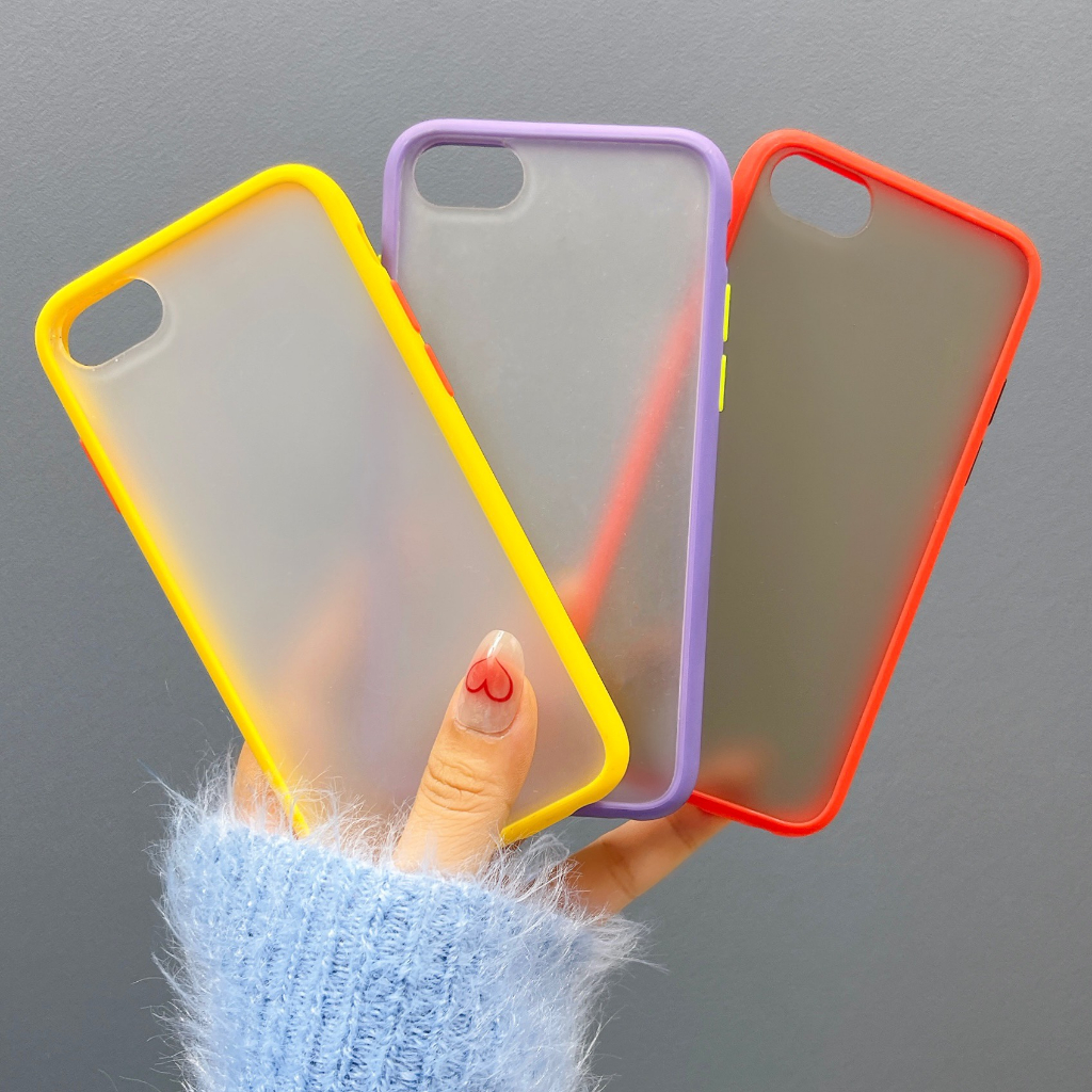 [ Iphone 6/6S ] Ốp Lưng Nhám Viền Màu