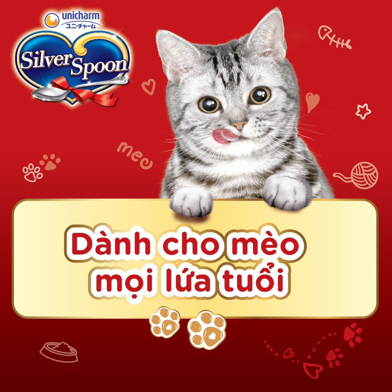 Hạt cho mèo Silver Spoon vị cá ngừ - Sản xuất và đóng gói hoàn toàn tại NHẬT