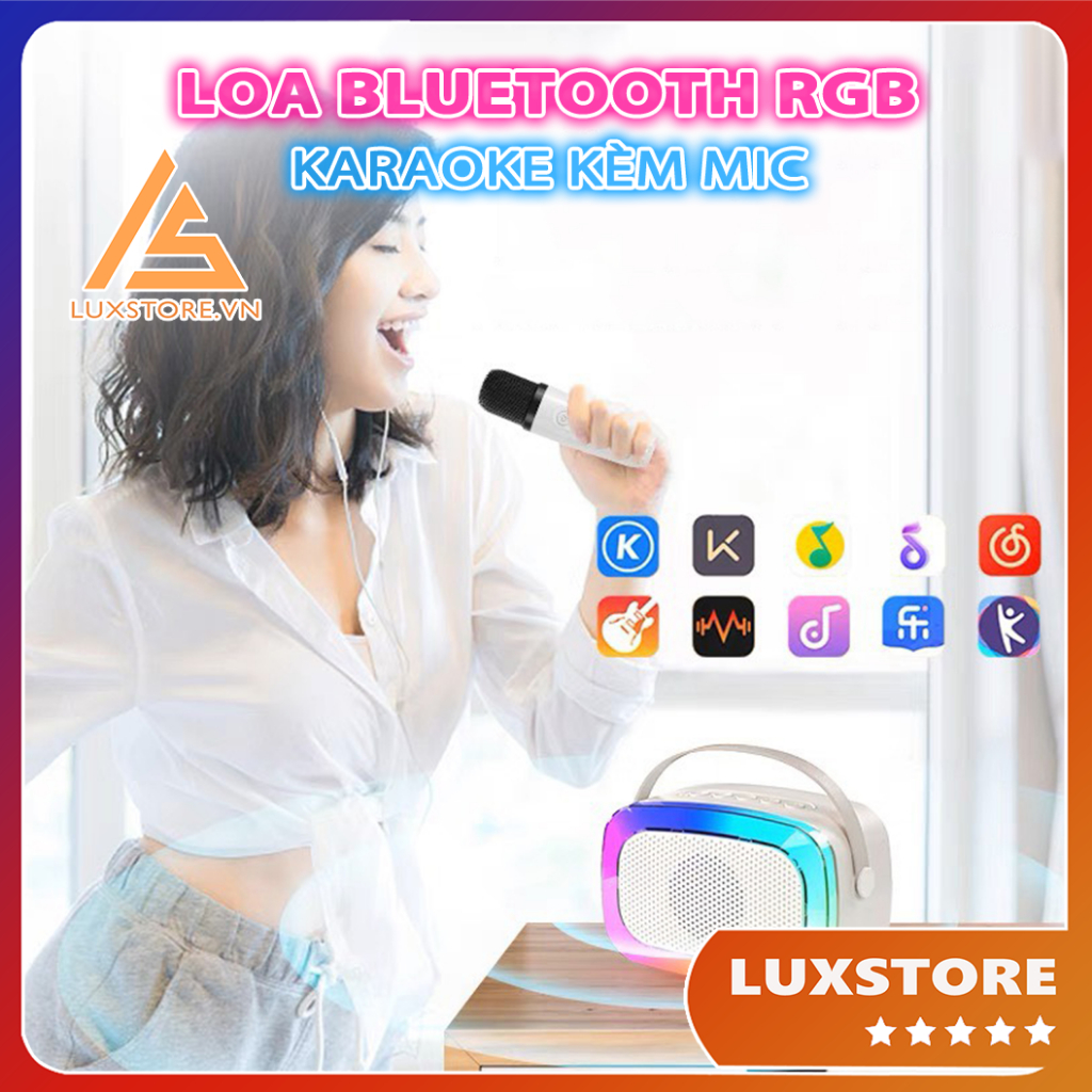 LOA BLUETOOTH MINI KARAOKE KÈM MIC K88 KHÔNG DÂY, KÈM 01 MIC CÔNG SUẤT HÁT 10W, BẢO HÀNH 6 THÁNG – LUXSTORE
