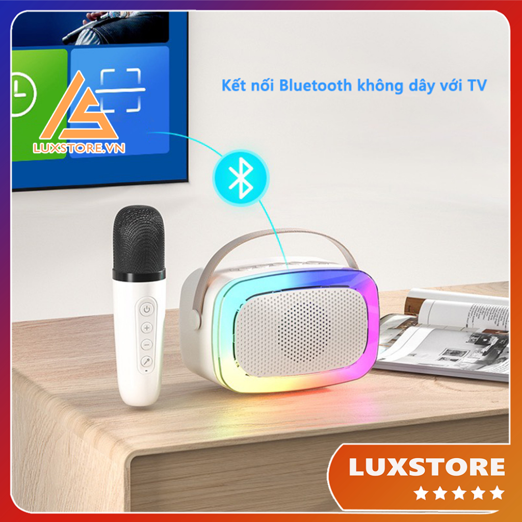 LOA BLUETOOTH MINI KARAOKE KÈM MIC K88 KHÔNG DÂY, KÈM 01 MIC CÔNG SUẤT HÁT 10W, BẢO HÀNH 6 THÁNG – LUXSTORE