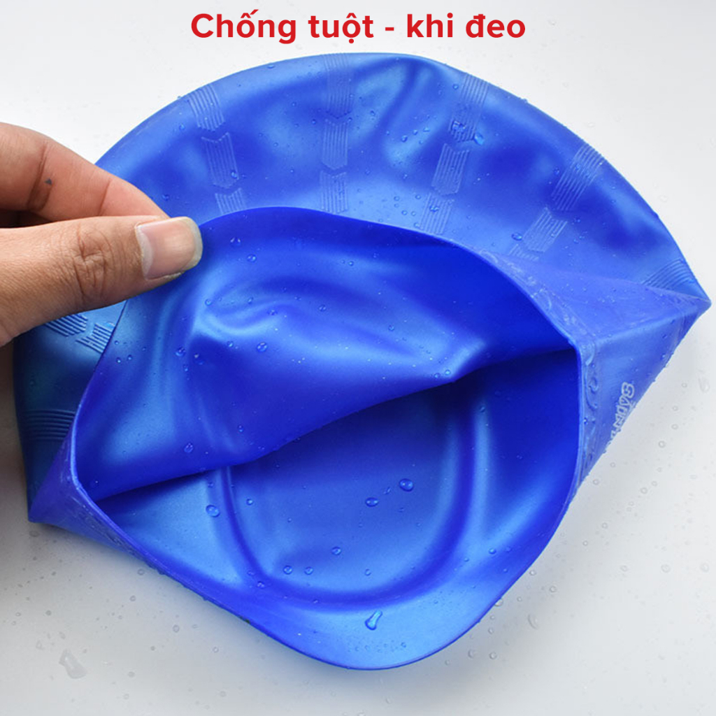 Mũ Bơi Người Lớn Trùm Tai Silicone Siêu Co Giãn, Nón Bơi Trẻ Em Bịt Tai – Chọn Màu, Siêu Bền, Mềm, Chống Thấm Nước