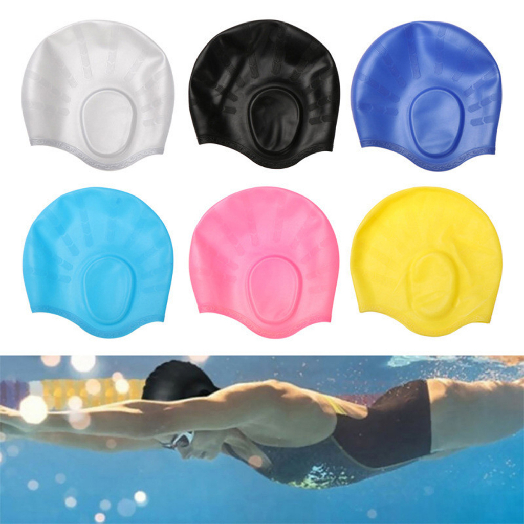 Mũ Bơi Người Lớn Trùm Tai Silicone Siêu Co Giãn, Nón Bơi Trẻ Em Bịt Tai – Chọn Màu, Siêu Bền, Mềm, Chống Thấm Nước