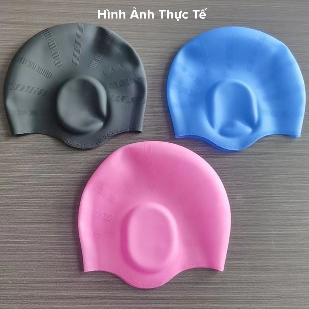 Mũ Bơi Người Lớn Trùm Tai Silicone Siêu Co Giãn, Nón Bơi Trẻ Em Bịt Tai – Chọn Màu, Siêu Bền, Mềm, Chống Thấm Nước