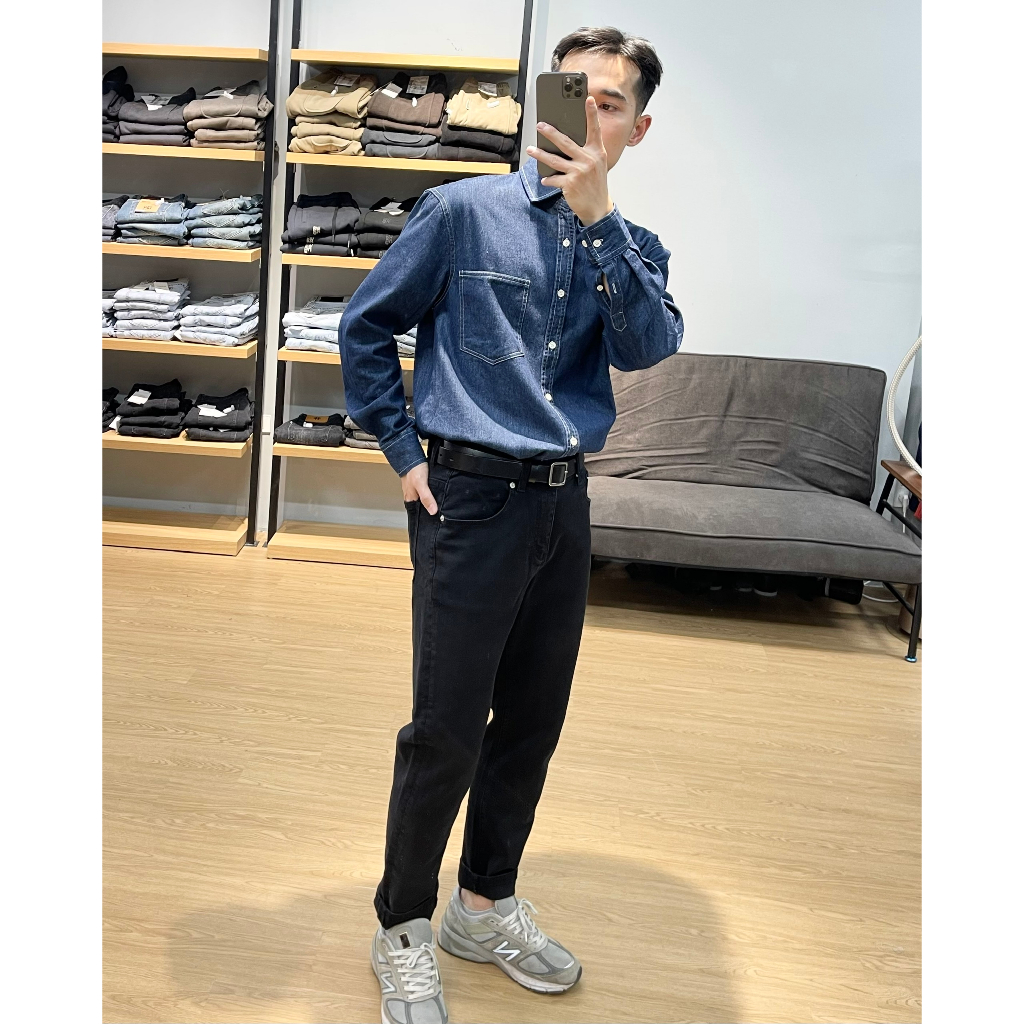 Áo Sơ Mi Denim Nam Cao Cấp Form Suông DENIMST S102